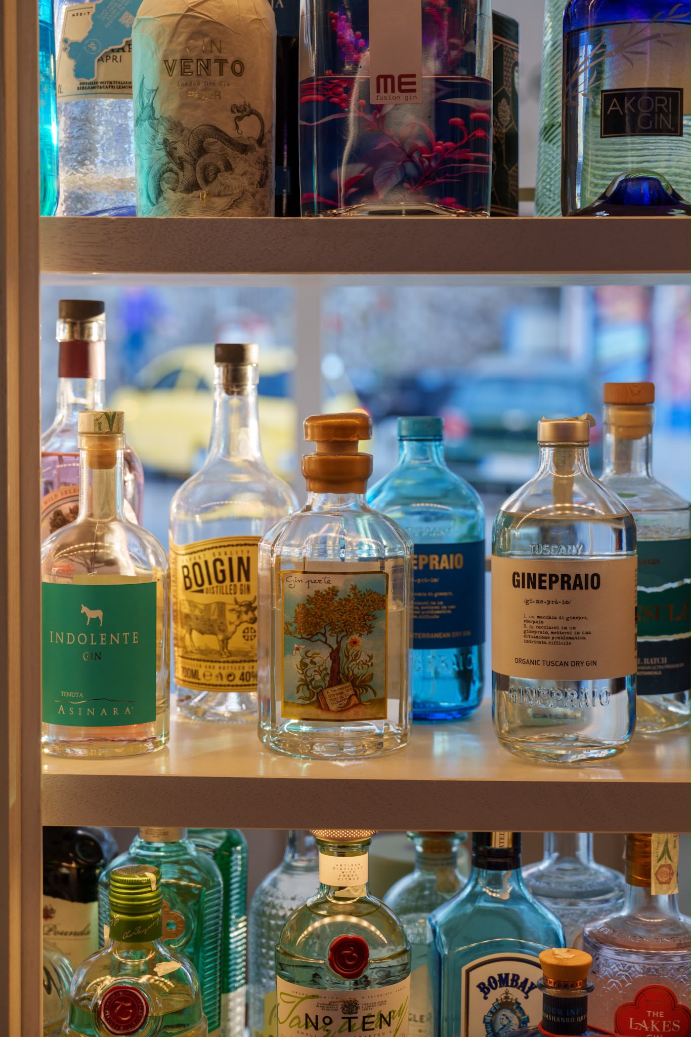 Parte della selezione di gin di Fronteluna